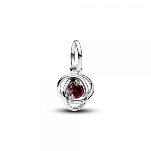 Pandora ékszer Piros örökkévalóság körök függő ezüst charm 793125C01