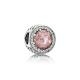 Pandora ékszer Púder rózsaszín ragyogó szívek ezüst charm 791725NBP