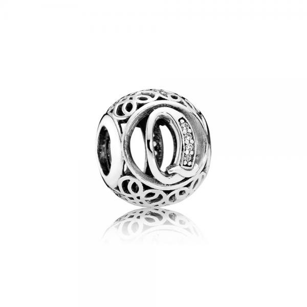 Pandora ékszer Q betű ezüst charm cirkóniával 791861CZ