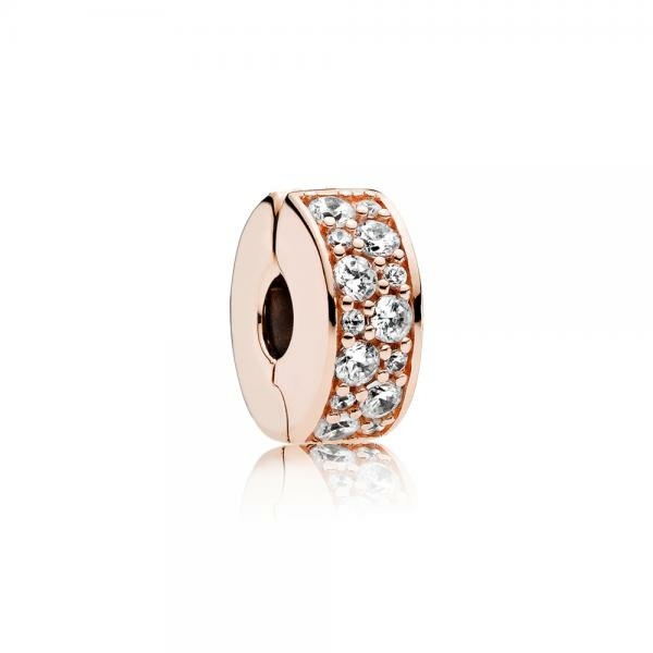 Pandora ékszer Ragyogó elegancia szilikonos rozé klip 781817CZ