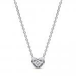 Pandora ékszer Ragyogó ezüst szív nyaklánc lebegő cirkónával 392494C01-45