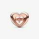Pandora ékszer Ragyogó rozé szív charm lebegő cirkónával 782493C01
