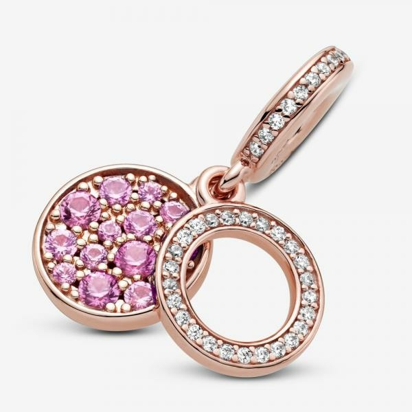 Pandora ékszer Rozé függő charm rózsaszín kövekkel 789186C02