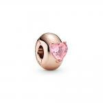 Pandora ékszer Rozé szilikonos klip rózsaszín szívvel 789203C01