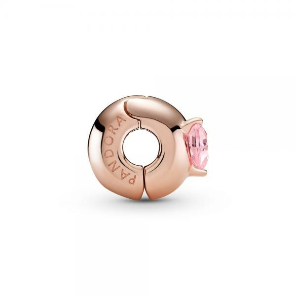 Pandora ékszer Rozé szilikonos klip rózsaszín szívvel 789203C01