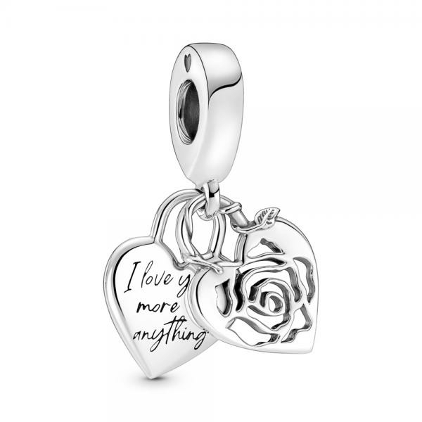 Pandora ékszer Rózsa szívlakat függő ezüst charm 790086C00