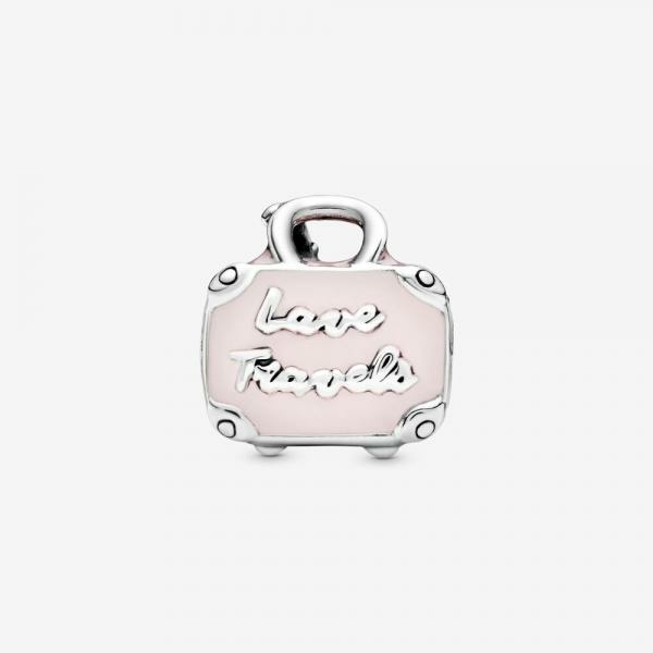 Pandora ékszer Rózsaszín bőrönd ezüst charm 798063EN124