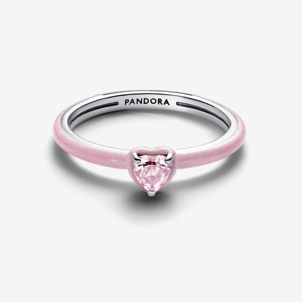 Pandora ékszer Rózsaszín chakra szív ezüst gyűrű 