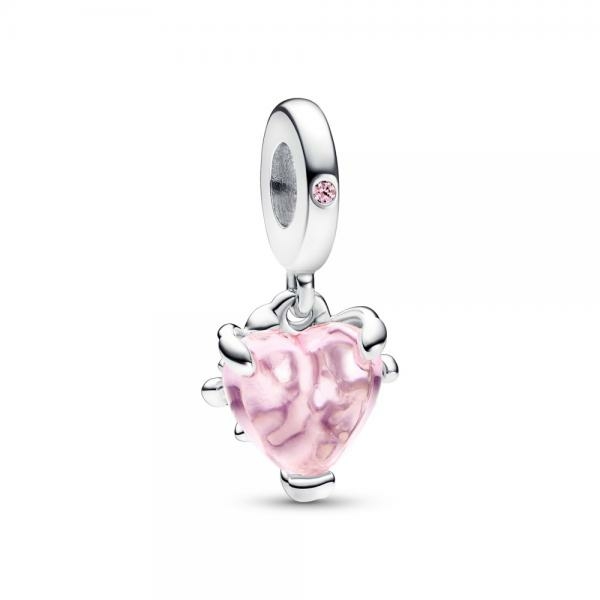 Pandora ékszer Rózsaszín családfa szív függő ezüst charm 792654C01
