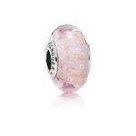 Pandora ékszer Rózsaszín csillámló üveg charm 791670