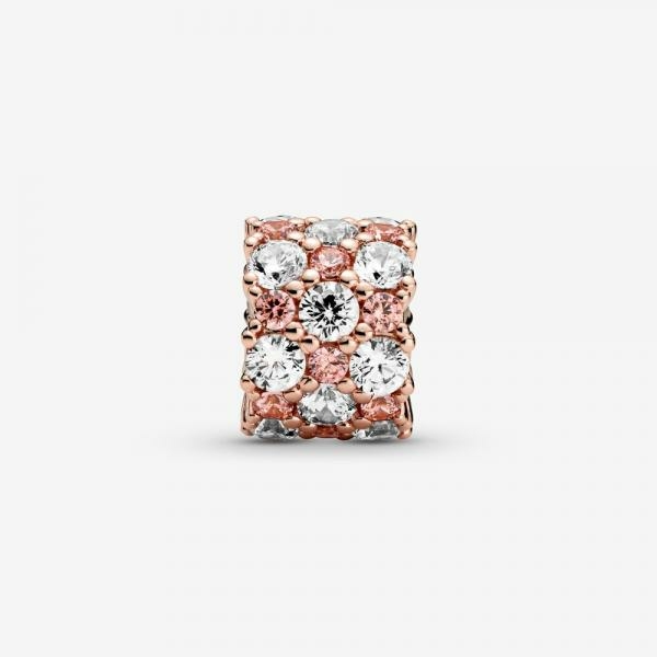 Pandora ékszer Rózsaszín és áttetsző szikrázó rozé charm  788487C01
