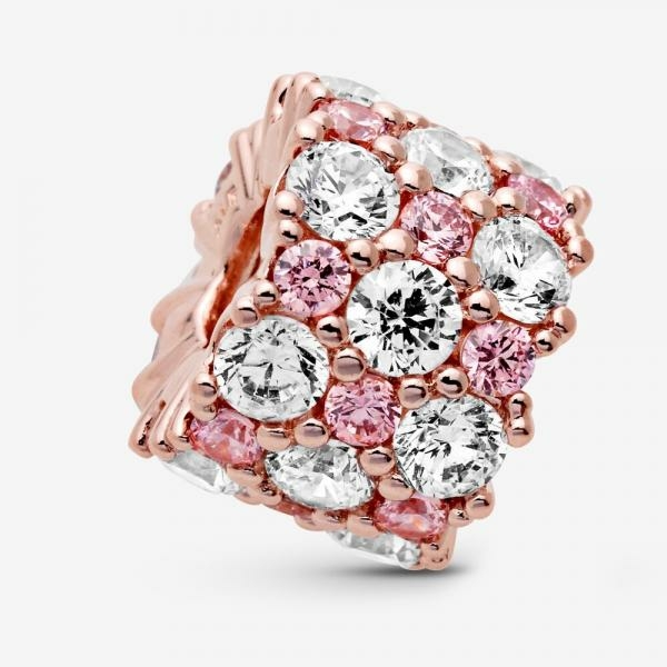 Pandora ékszer Rózsaszín és áttetsző szikrázó rozé charm  788487C01
