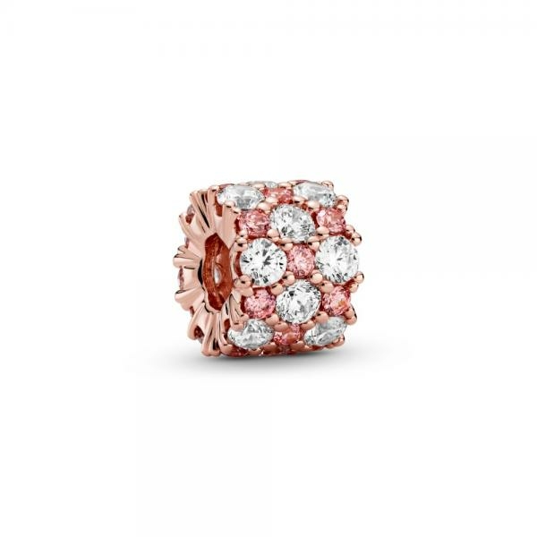 Pandora ékszer Rózsaszín és áttetsző szikrázó rozé charm  788487C01
