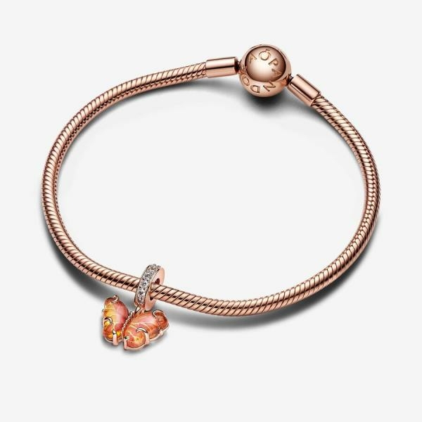 Pandora ékszer Rózsaszín és sárga muránói üveg rozé charm 782698C01