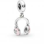 Pandora ékszer Rózsaszín fejhallgató ezüst charm 797902EN160