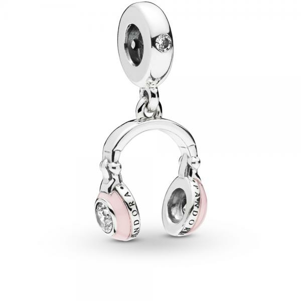 Pandora ékszer Rózsaszín fejhallgató ezüst charm 797902EN160