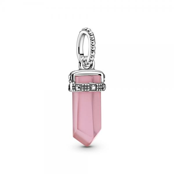 Pandora ékszer Rózsaszín kristály amulett 399185C02