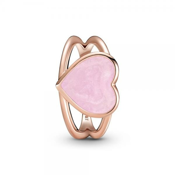Pandora ékszer Rózsaszín örvénylő szív rozé gyűrű 