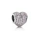 Pandora ékszer Rózsaszín pávé szív ezüst charm 791052PCZ