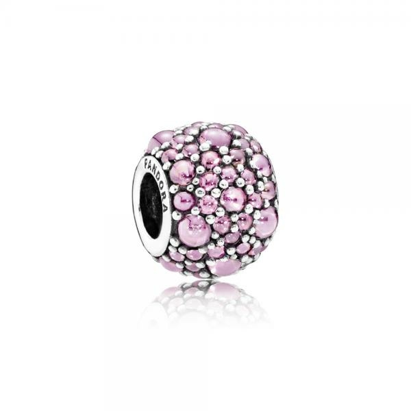 Pandora ékszer Rózsaszín ragyogó cseppek ezüst charm 791755PCZ