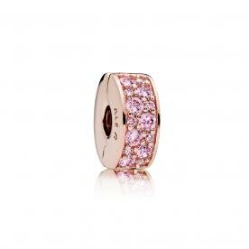 Pandora ékszer Rózsaszín ragyogó elegancia szilikonos rozé klip 781817PCZ