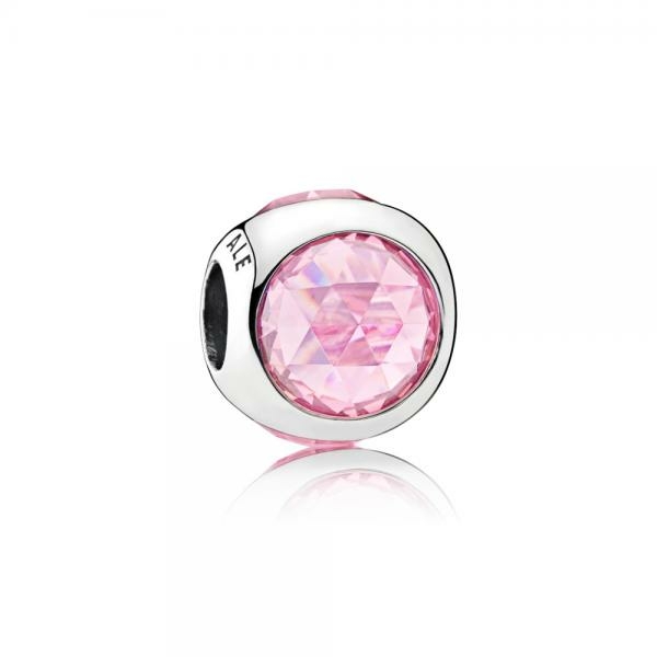 Pandora ékszer Rózsaszín sugárzó cseppek ezüst charm 792095PCZ