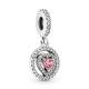 Pandora ékszer Rózsaszín szív függő ezüst charm 791476C01