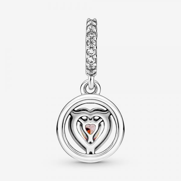 Pandora ékszer Rózsaszín szív függő ezüst charm 791476C01