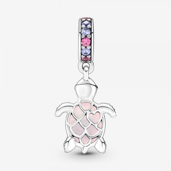 Pandora ékszer Rózsaszín tengeri teknős ezüst charm 798939C02