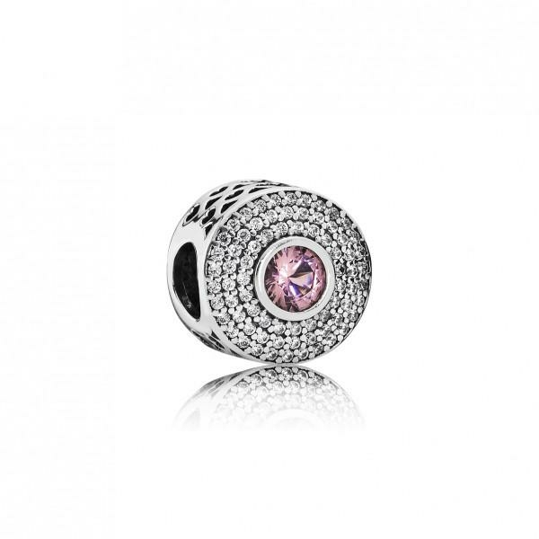 Pandora ékszer Rózsaszín tündöklő pompa ezüst charm 791763NBP