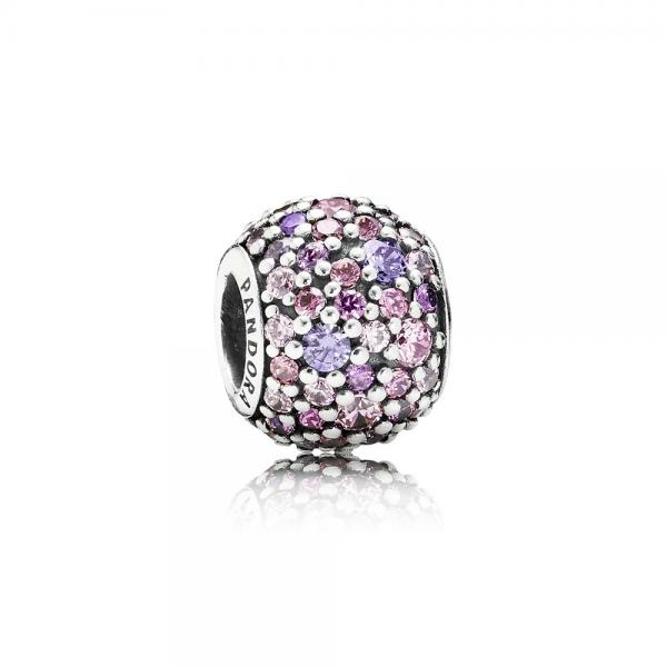 Pandora ékszer Rózsaszí­n árnyalatok pávé gömb ezüst charm cirkóniával 791261ACZMX