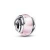 Pandora ékszer Rózsszín muránói üveg charm ezüst keretben