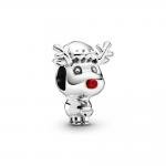 Pandora ékszer Rudolph a piros orrú rénszarvas ezüst charm 799208C01
