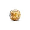 Pandora ékszer Sárga virágzó rózsa ezüst charm
