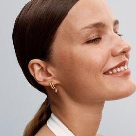 Pandora ékszer Shine karika fülbevaló függő szívvel 263685C01