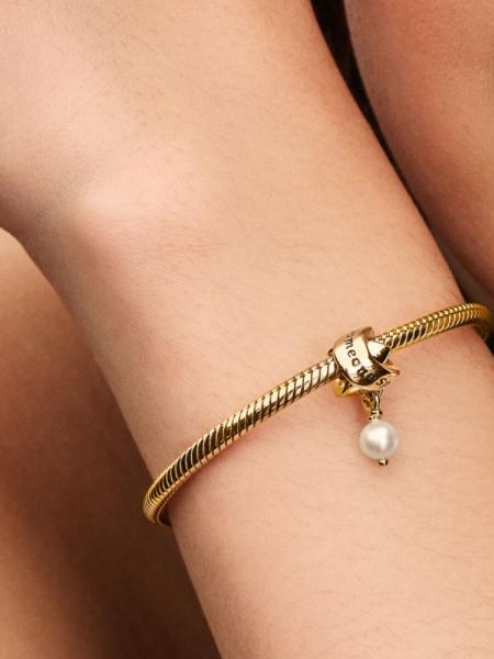 Pandora ékszer Shine szalag charm tenyésztett gyönggyel 763784C01