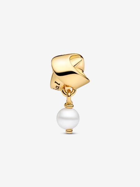Pandora ékszer Shine szalag charm tenyésztett gyönggyel 763784C01