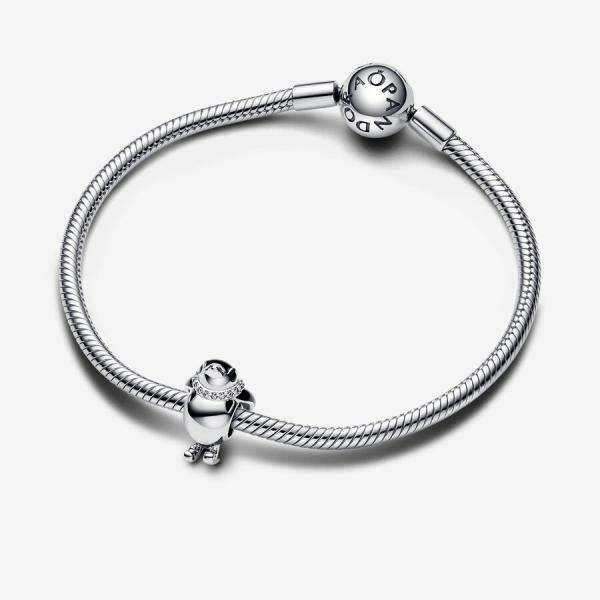 Pandora ékszer Síelő pingvin ezüst charm 792988C01