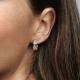 Pandora ékszer Signature ezüst rozé logó és pávé karika fülbevaló 282737C01