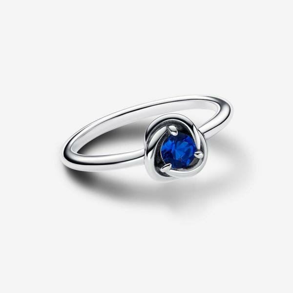 Pandora ékszer Sötét kék örökkévalóság körök ezüst gyűrű 