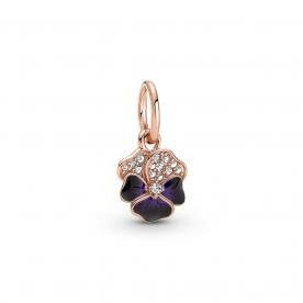 Pandora ékszer Sötét lila árvácska függő rozé charm 780776C01