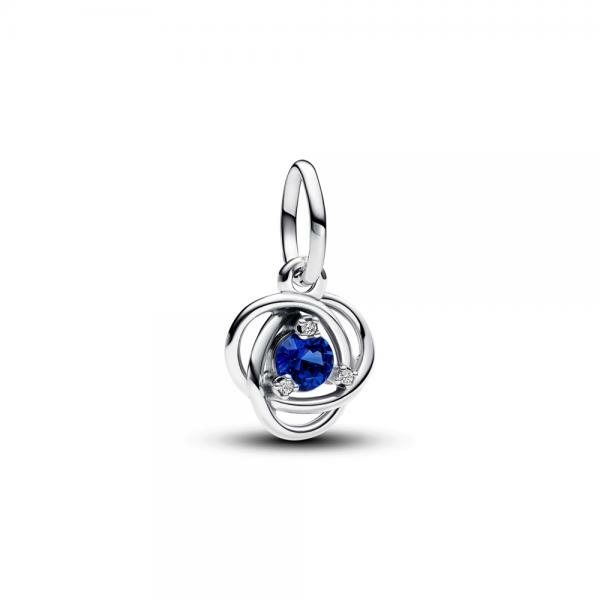 Pandora ékszer Sötétkék örökkévalóság körök függő ezüst charm 793125C09