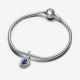Pandora ékszer Sötétkék örökkévalóság körök függő ezüst charm 793125C09