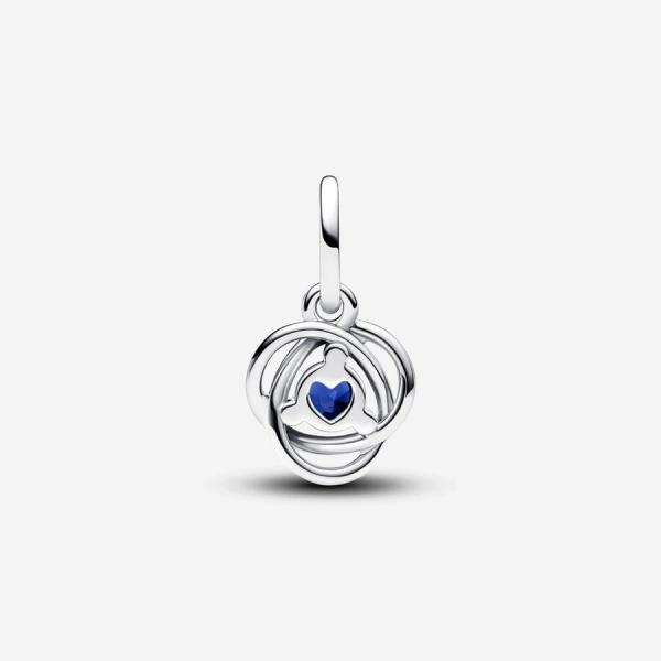 Pandora ékszer Sötétkék örökkévalóság körök függő ezüst charm 793125C09