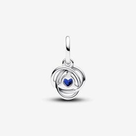 Pandora ékszer Sötétkék örökkévalóság körök függő ezüst charm 793125C09