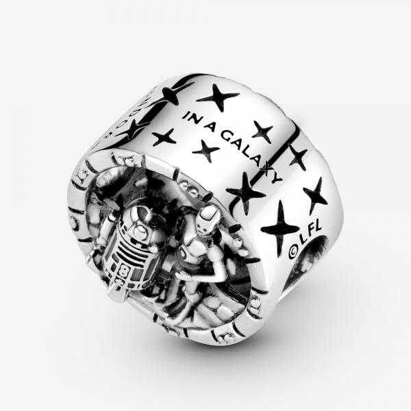 Pandora ékszer Star Wars C-3PO és R2-D2 áttört ezüst charm 799245C00