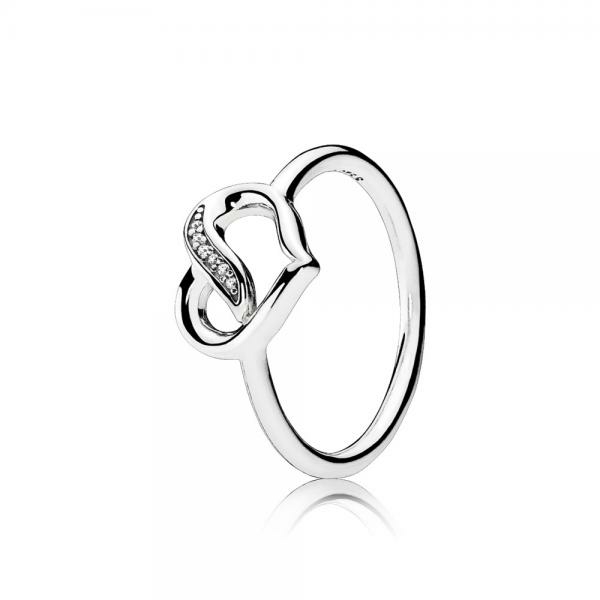 Pandora ékszer Szerelem szalag ezüst gyűrű cirkóniával 