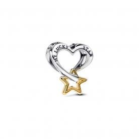 Pandora ékszer Szerencse csillag és szív kéttónusú charm 763513C00