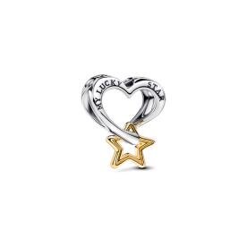 Pandora ékszer Szerencse csillag és szív kéttónusú charm 763513C00