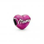 Pandora ékszer Szeretlek Mama rózsaszín ezüst charm 791505C01